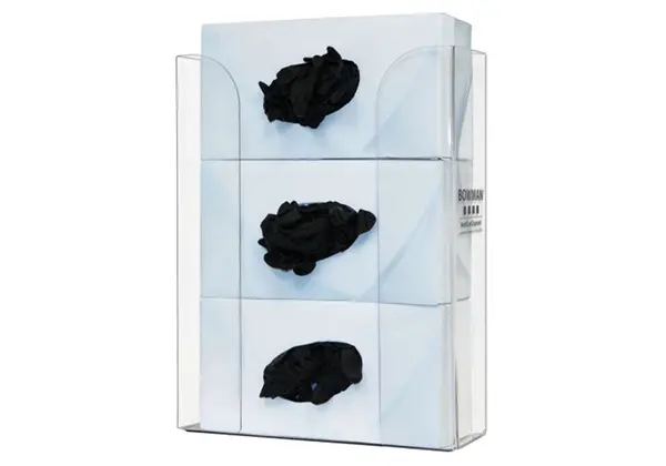 Glove Dispenser Vertical Series-Triple, Clear Plastic