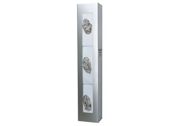 Glove Dispenser-Space Saver Triple, Stainless Steel